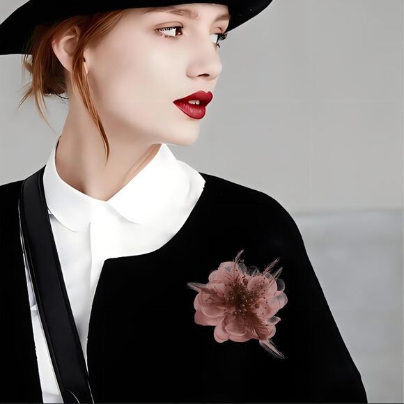 7738 Fascinators For Women Feather Tea Party Hats Pin Brooch Corsage Flower main image 6